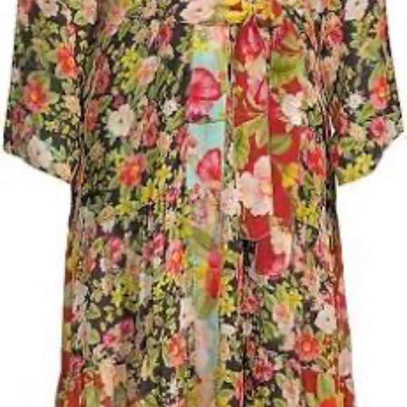 NWT JOHNNY WAS PLUS 3X  BURKE KIMONO  MAXI DRESS FLORAL TIRED MSRP 515.00 - Picture 4 of 14